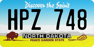 ND license plate HPZ748