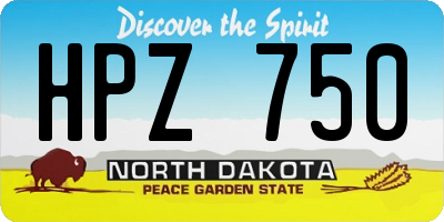 ND license plate HPZ750