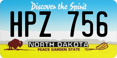ND license plate HPZ756