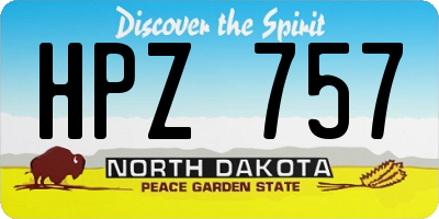 ND license plate HPZ757