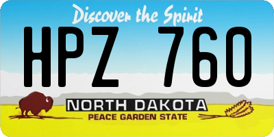 ND license plate HPZ760