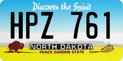 ND license plate HPZ761