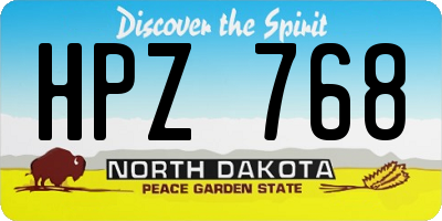 ND license plate HPZ768