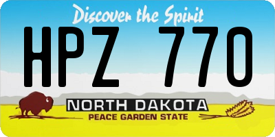 ND license plate HPZ770