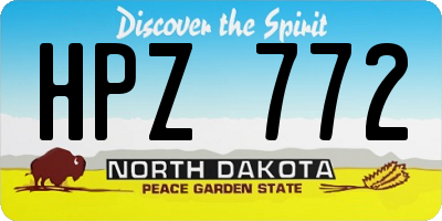 ND license plate HPZ772