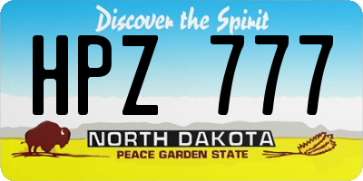 ND license plate HPZ777
