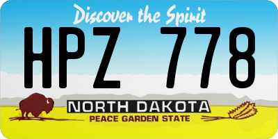ND license plate HPZ778