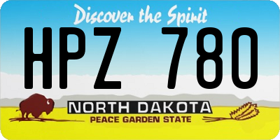 ND license plate HPZ780