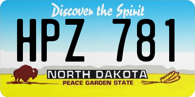 ND license plate HPZ781