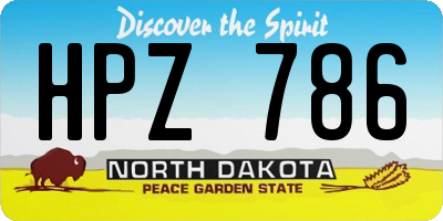 ND license plate HPZ786