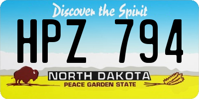 ND license plate HPZ794