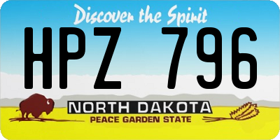 ND license plate HPZ796
