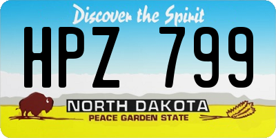 ND license plate HPZ799
