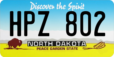 ND license plate HPZ802
