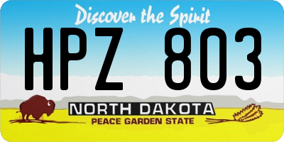 ND license plate HPZ803