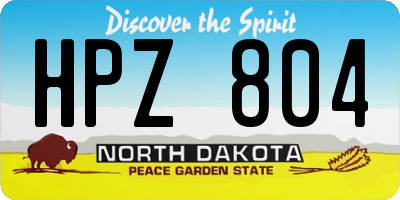 ND license plate HPZ804