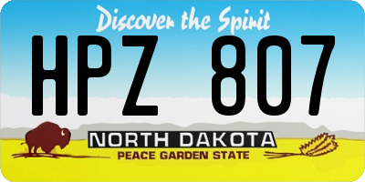 ND license plate HPZ807
