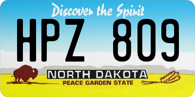 ND license plate HPZ809