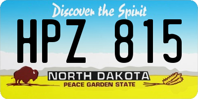 ND license plate HPZ815