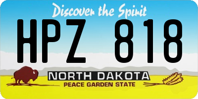 ND license plate HPZ818