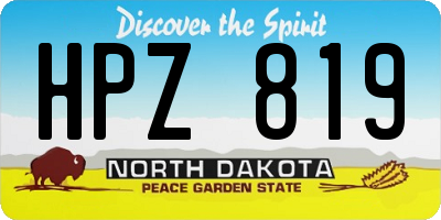 ND license plate HPZ819