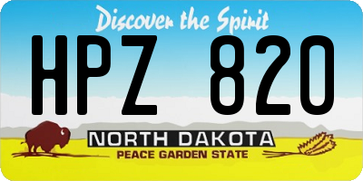 ND license plate HPZ820