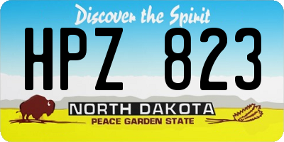 ND license plate HPZ823