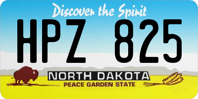 ND license plate HPZ825