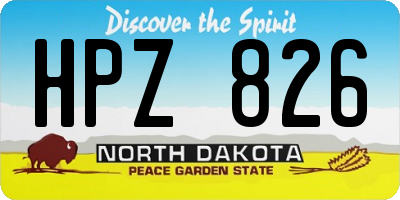 ND license plate HPZ826