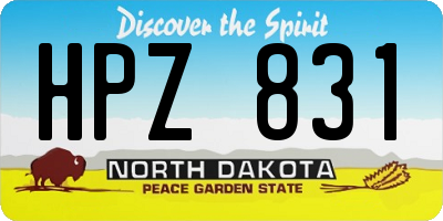ND license plate HPZ831