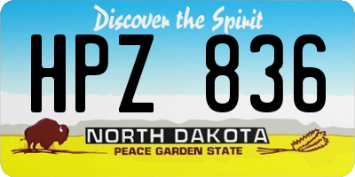 ND license plate HPZ836