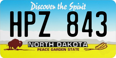 ND license plate HPZ843