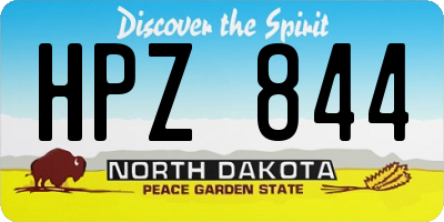 ND license plate HPZ844