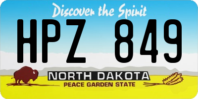 ND license plate HPZ849