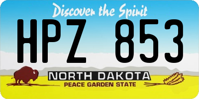ND license plate HPZ853