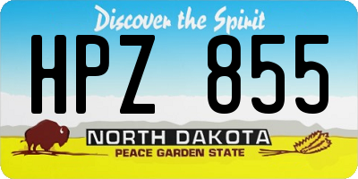 ND license plate HPZ855
