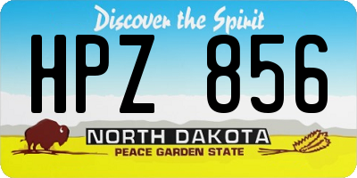 ND license plate HPZ856
