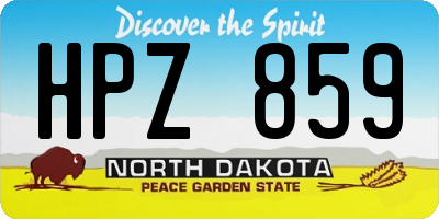 ND license plate HPZ859