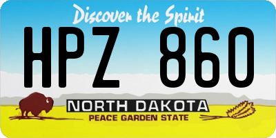 ND license plate HPZ860