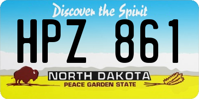 ND license plate HPZ861