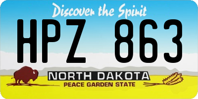 ND license plate HPZ863