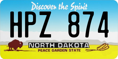 ND license plate HPZ874