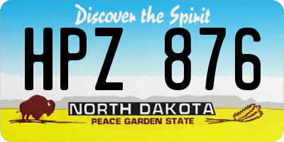 ND license plate HPZ876
