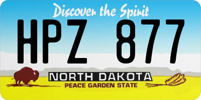 ND license plate HPZ877