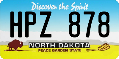 ND license plate HPZ878