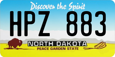 ND license plate HPZ883