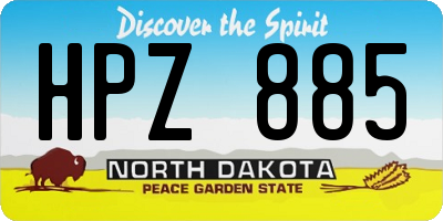 ND license plate HPZ885