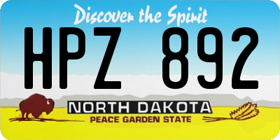 ND license plate HPZ892