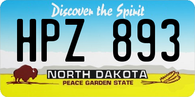 ND license plate HPZ893