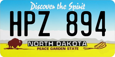 ND license plate HPZ894